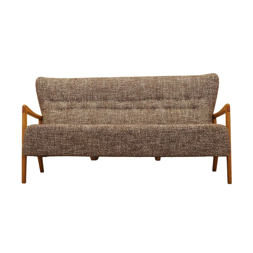 Sofa, brązowa tkanina, buk, Fritz Hansen, Dania, lata 60.