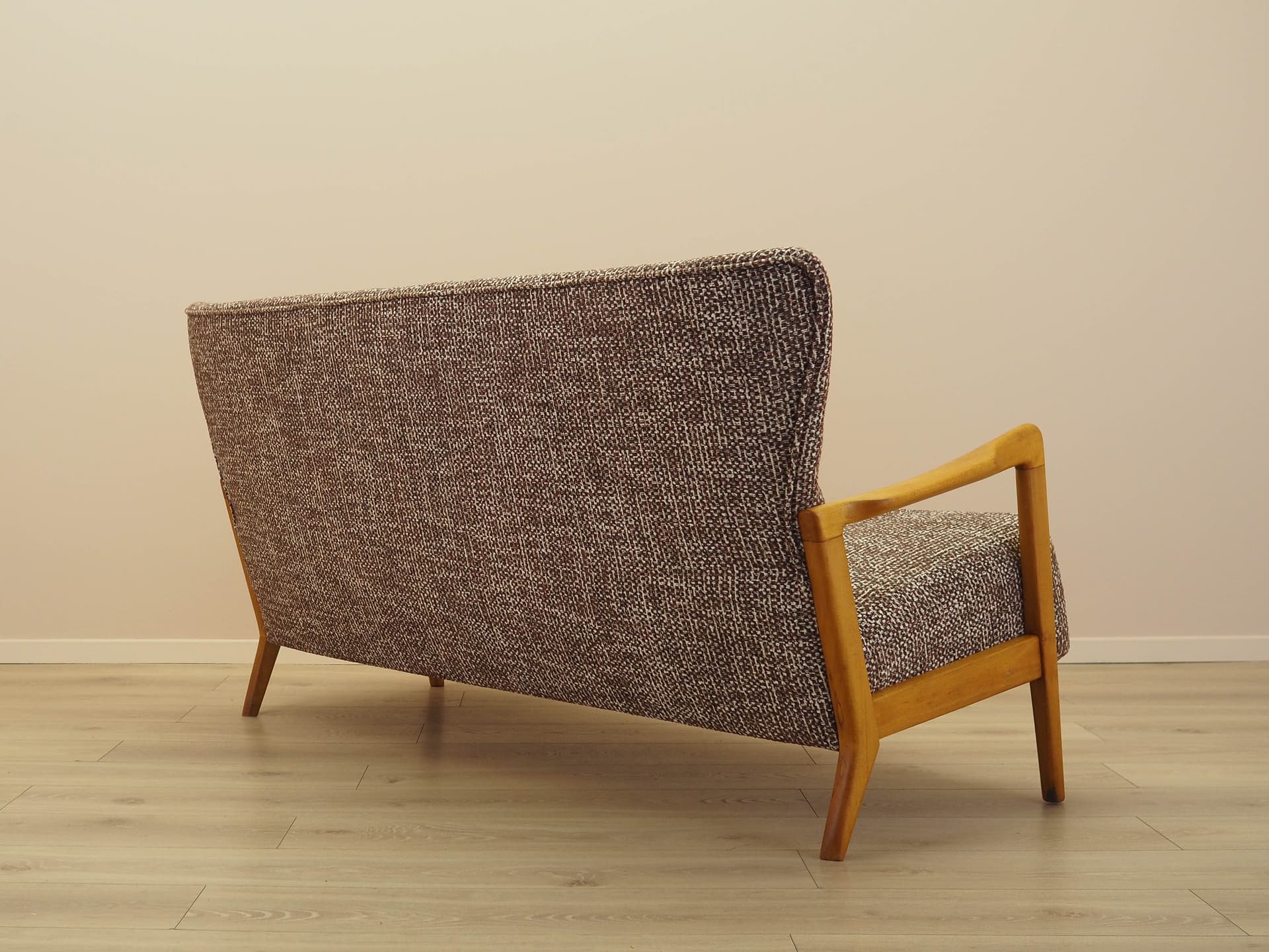 Sofa, brązowa tkanina, buk, Fritz Hansen, Dania, lata 60. - 298090