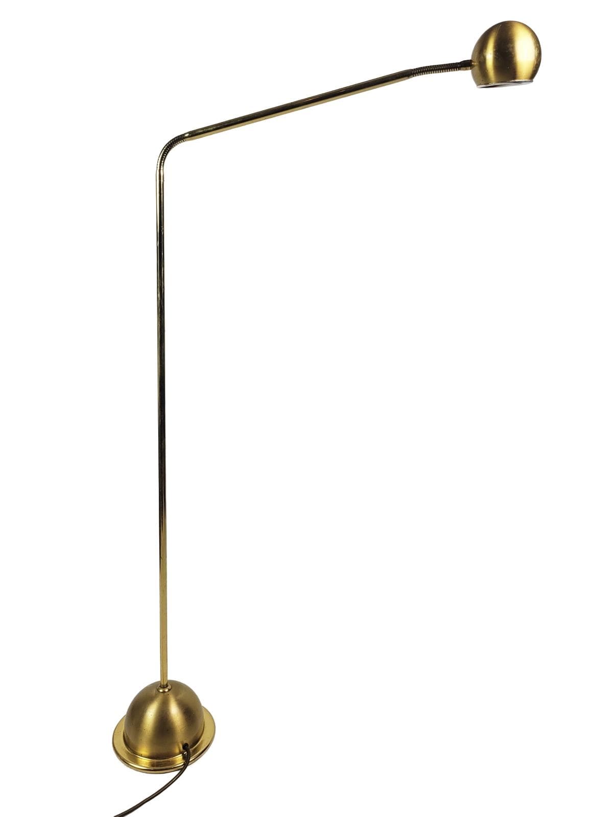 Floor Lamp, Gold Metal Brass, Fischer Leuchten, Germany, 1980s