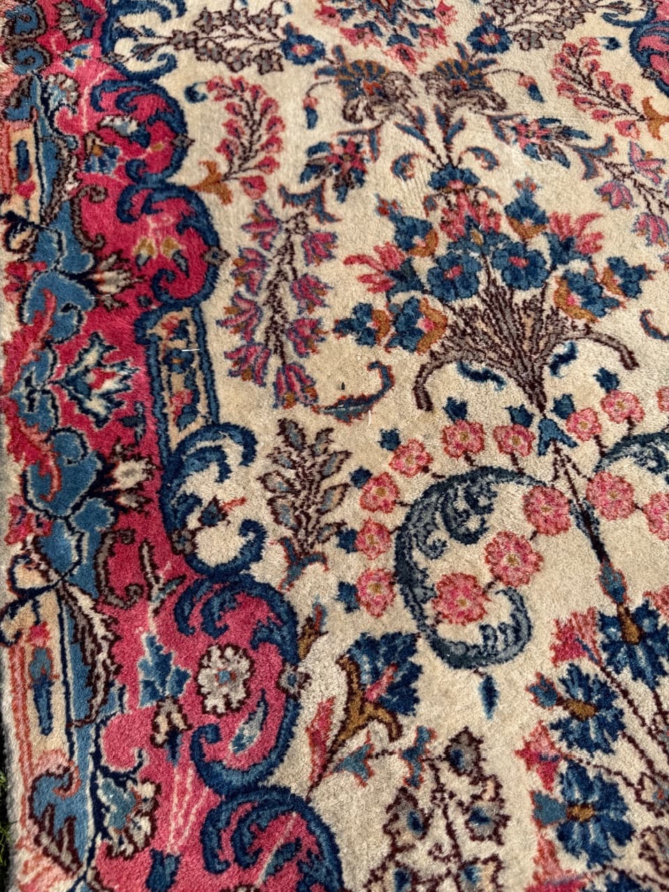 Chodnik perski Ispahan 415x75 cm, beżowy, wełna kaszmirowa jedwab, Iran - 298206