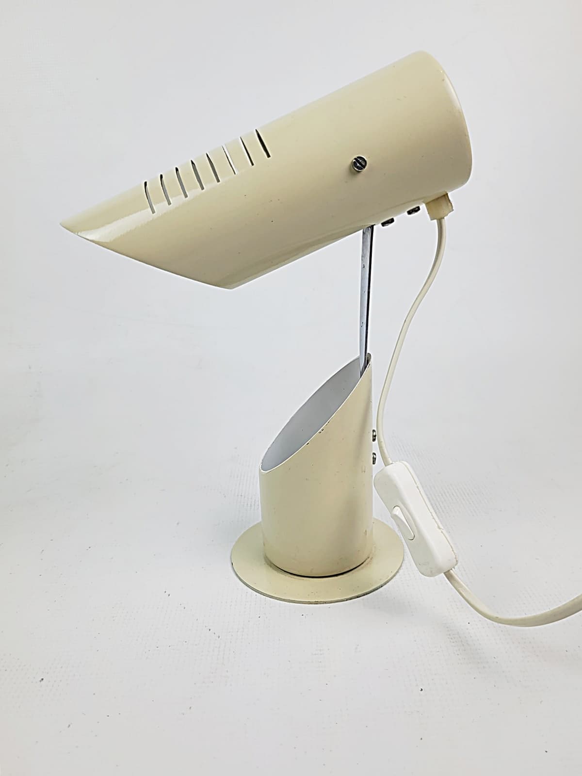 Lampa biurkowa Space Age SZV 11, metal kremowy, chrom, Węgry, lata 80. - 298212