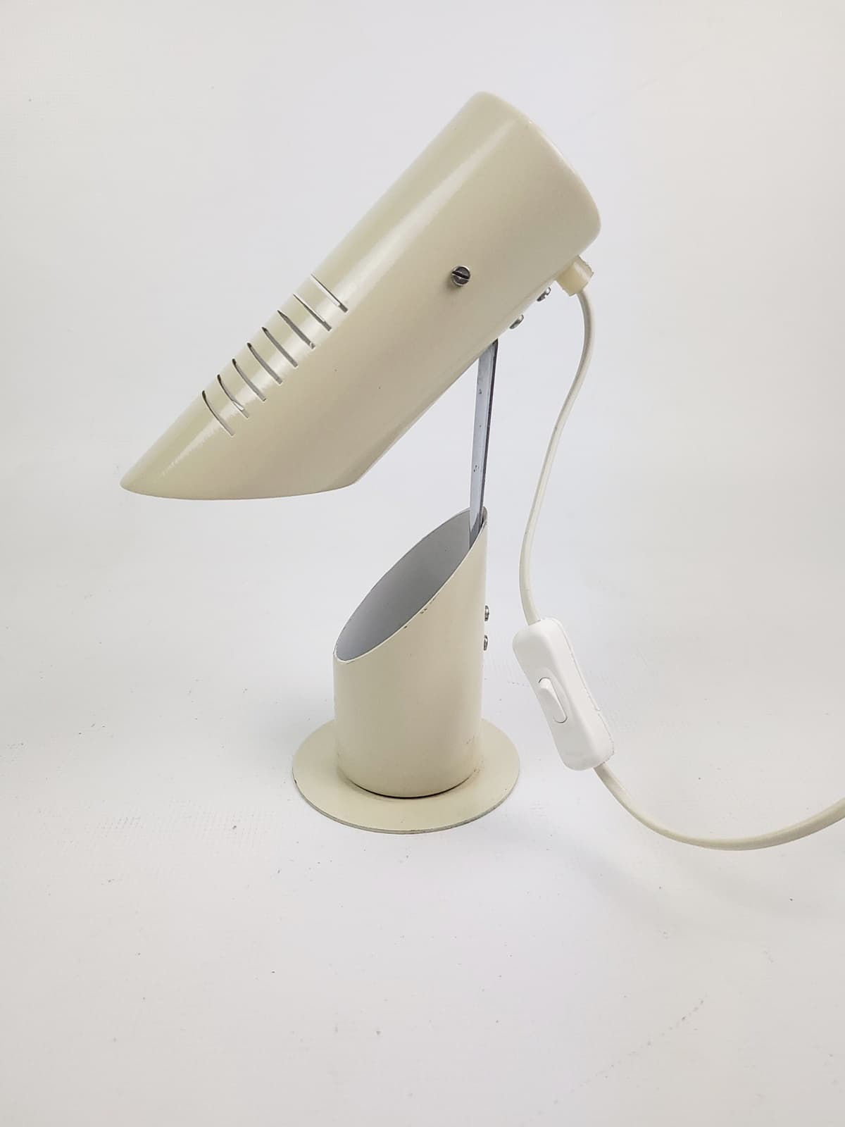 Lampa biurkowa Space Age SZV 11, metal kremowy, chrom, Węgry, lata 80. - 298214