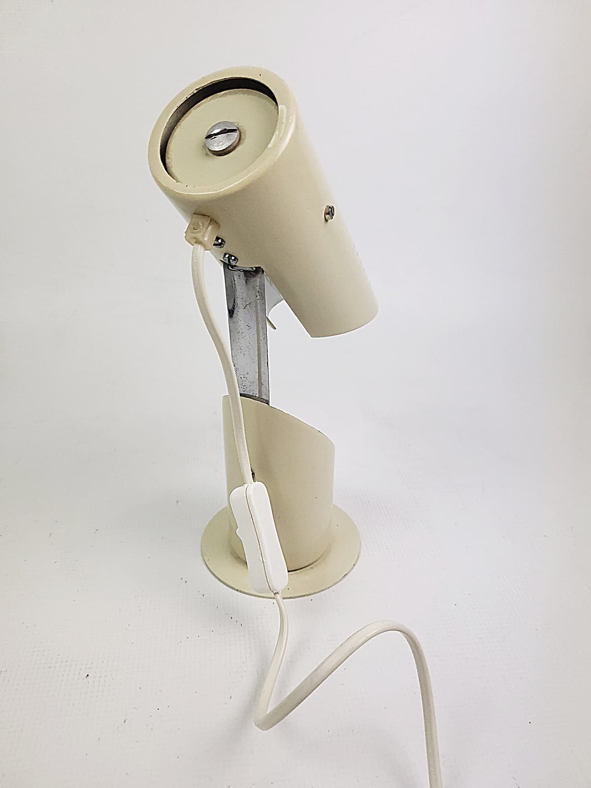 Lampa biurkowa Space Age SZV 11, metal kremowy, chrom, Węgry, lata 80. - 298215