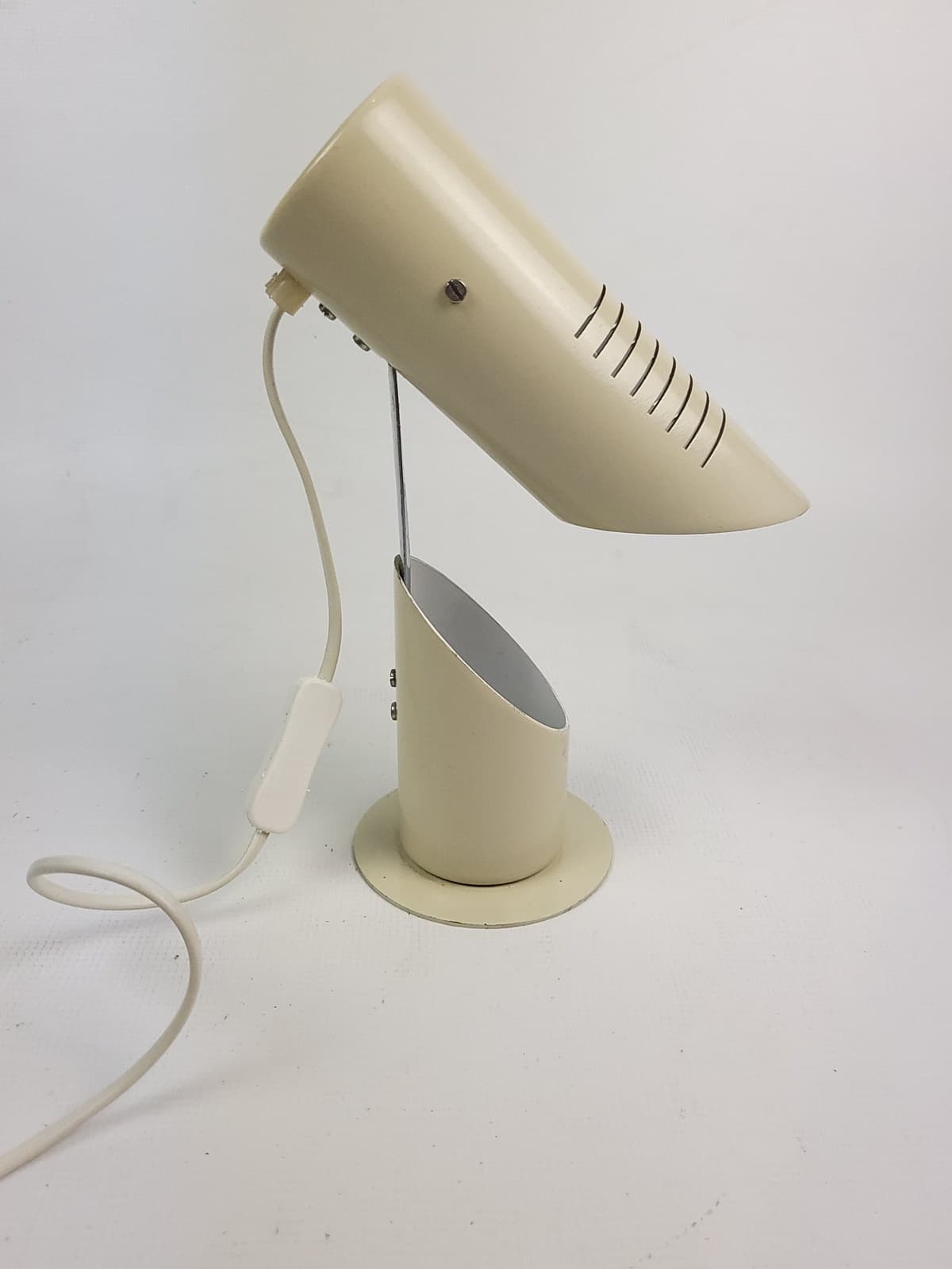 Lampa biurkowa Space Age SZV 11, metal kremowy, chrom, Węgry, lata 80. - 298216