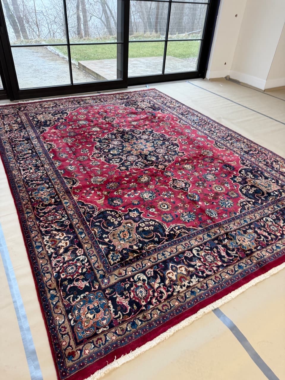 Dywan Mesched, 390x290 cm, czerwony, wełna, Iran - 298275