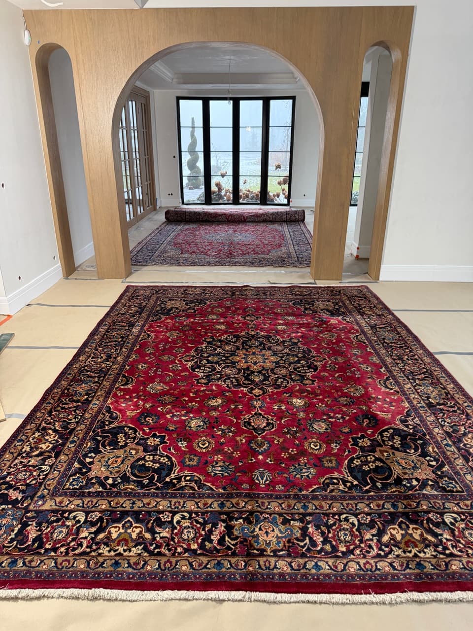 Dywan Mesched, 390x290 cm, czerwony, wełna, Iran - 298282