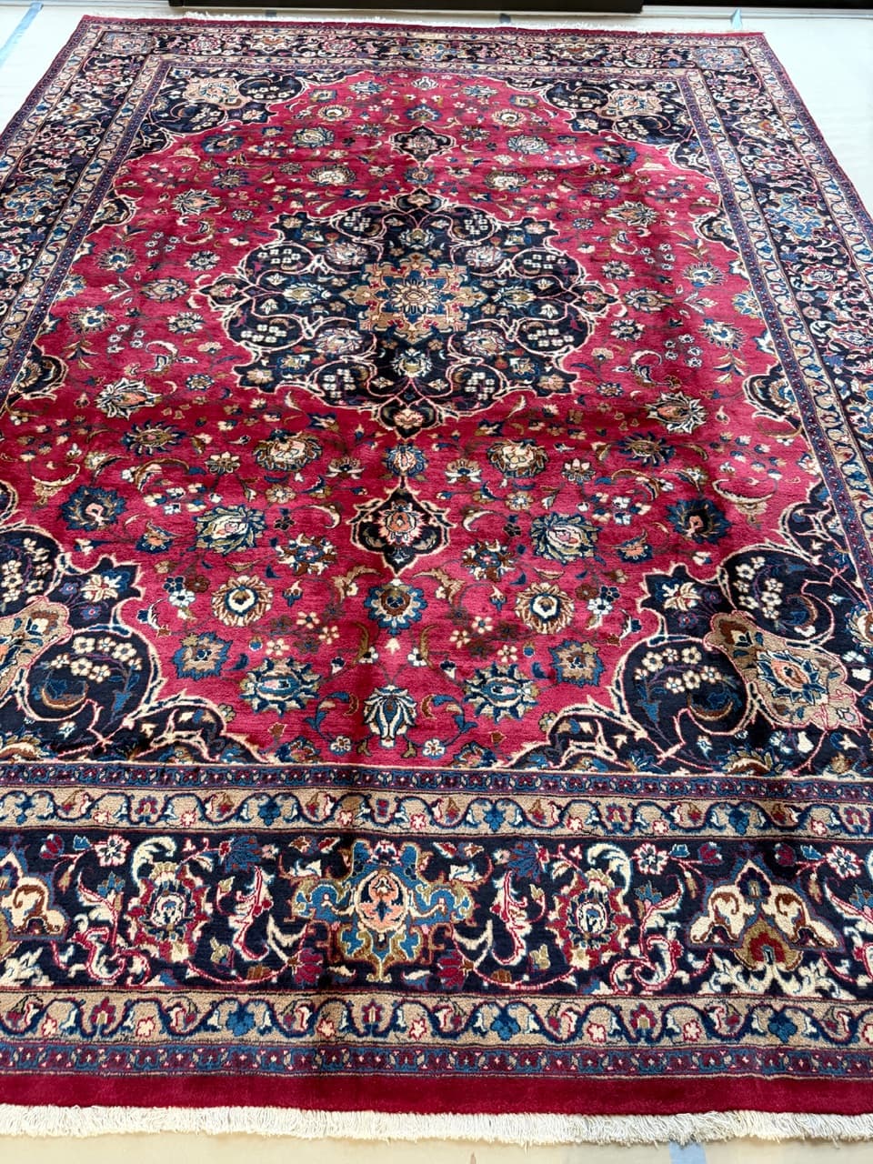 Dywan Mesched, 390x290 cm, czerwony, wełna, Iran - 298271