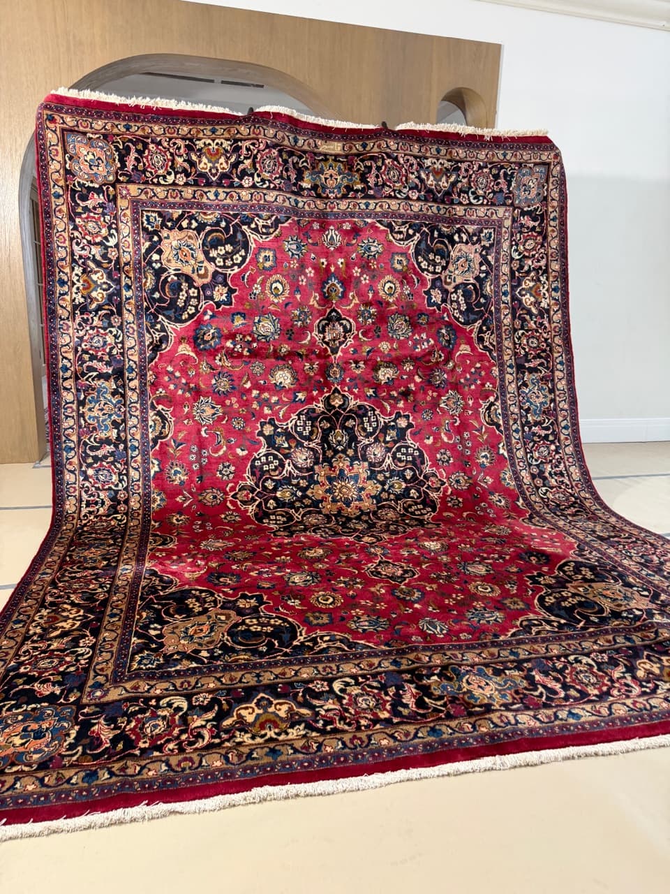 Dywan Mesched, 390x290 cm, czerwony, wełna, Iran - 298281