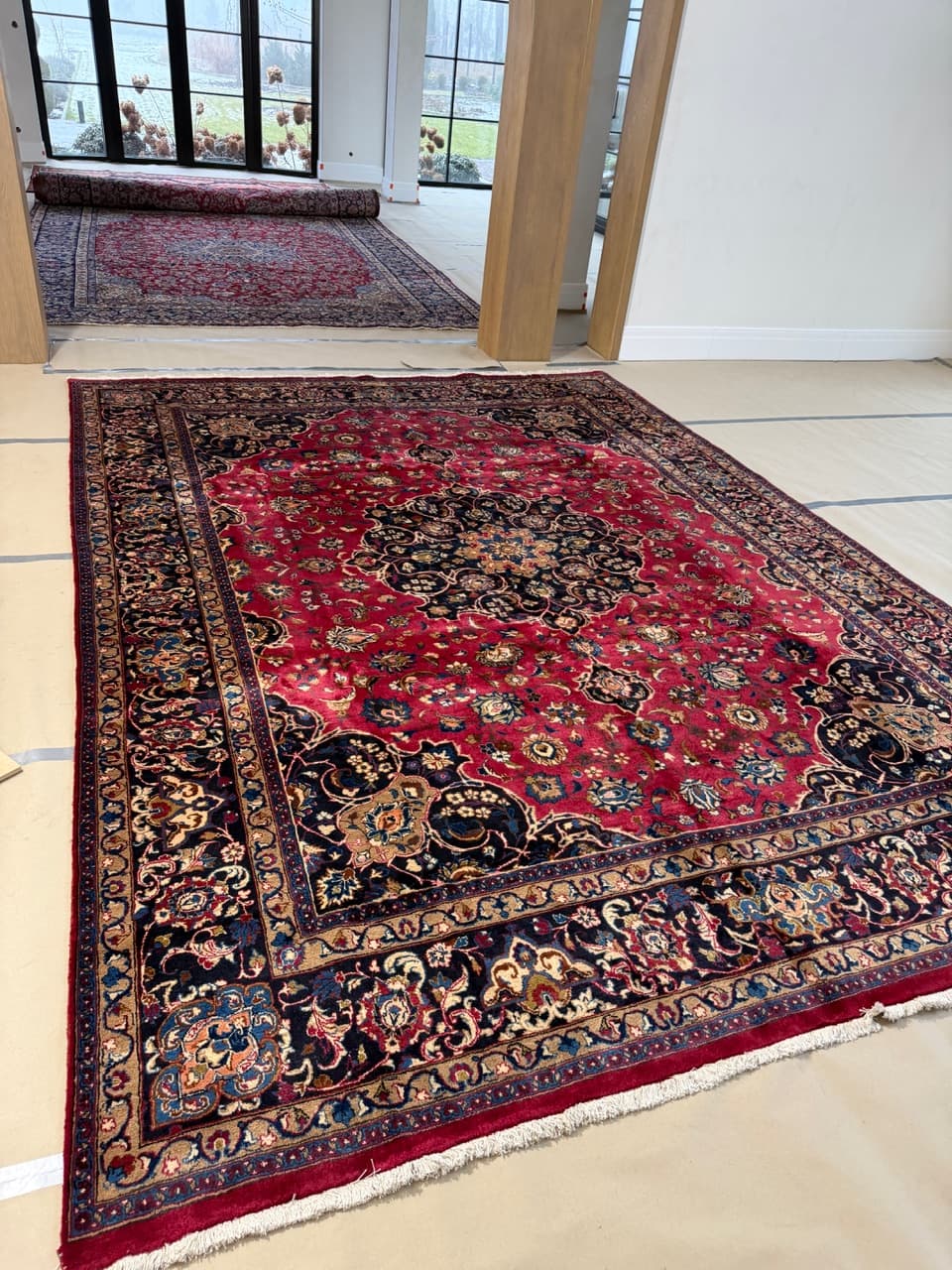 Dywan Mesched, 390x290 cm, czerwony, wełna, Iran - 298283