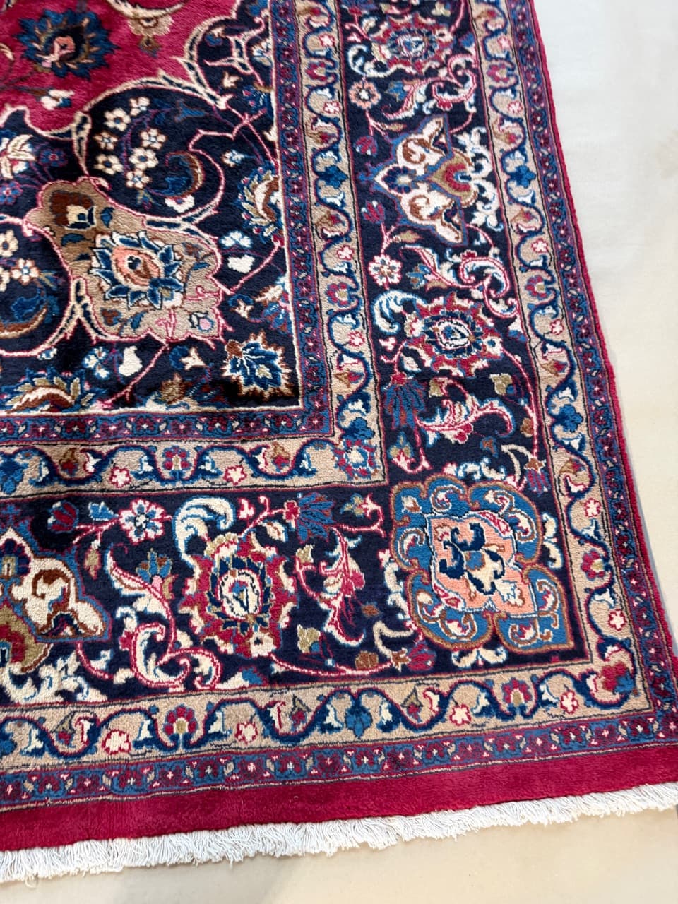 Dywan Mesched, 390x290 cm, czerwony, wełna, Iran - 298272