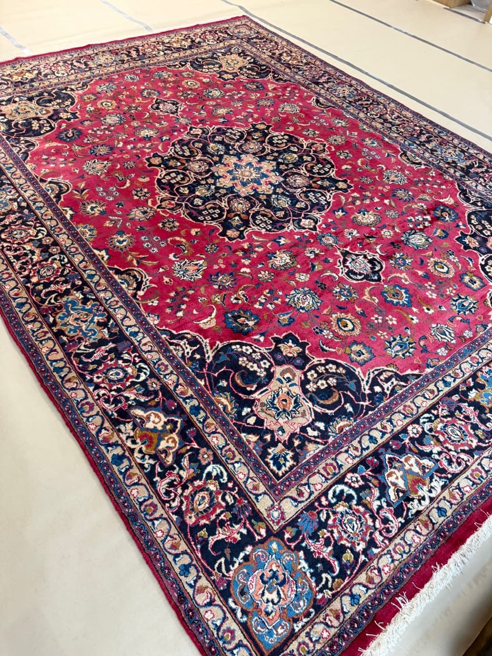 Dywan Mesched, 390x290 cm, czerwony, wełna, Iran - 298273