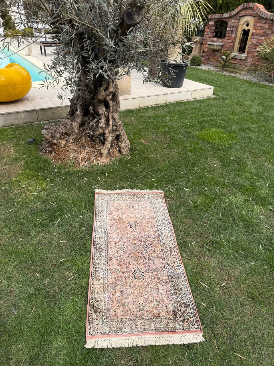 Dywan Ghoum, 135x62 cm, jedwab czerwony, bawełna, Indie - 298308