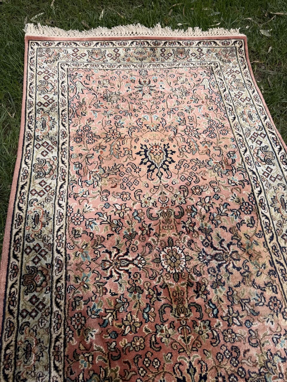 Dywan Ghoum, 135x62 cm, jedwab czerwony, bawełna, Indie - 298307