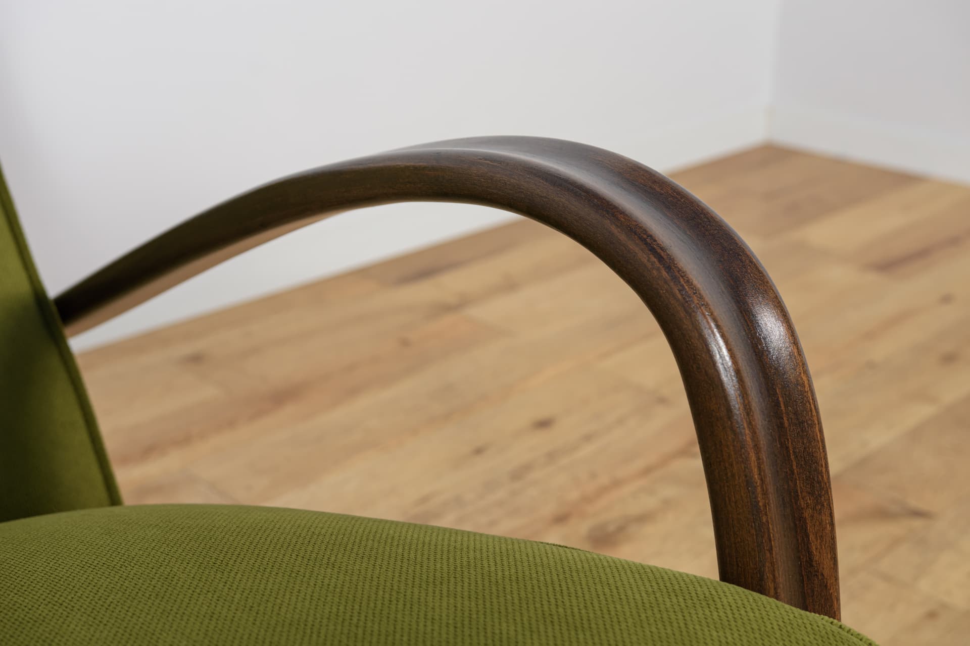 Armchair H-269, green, brown beech, by J. Halabala, Czechoslovakia, 1930s. - 298370