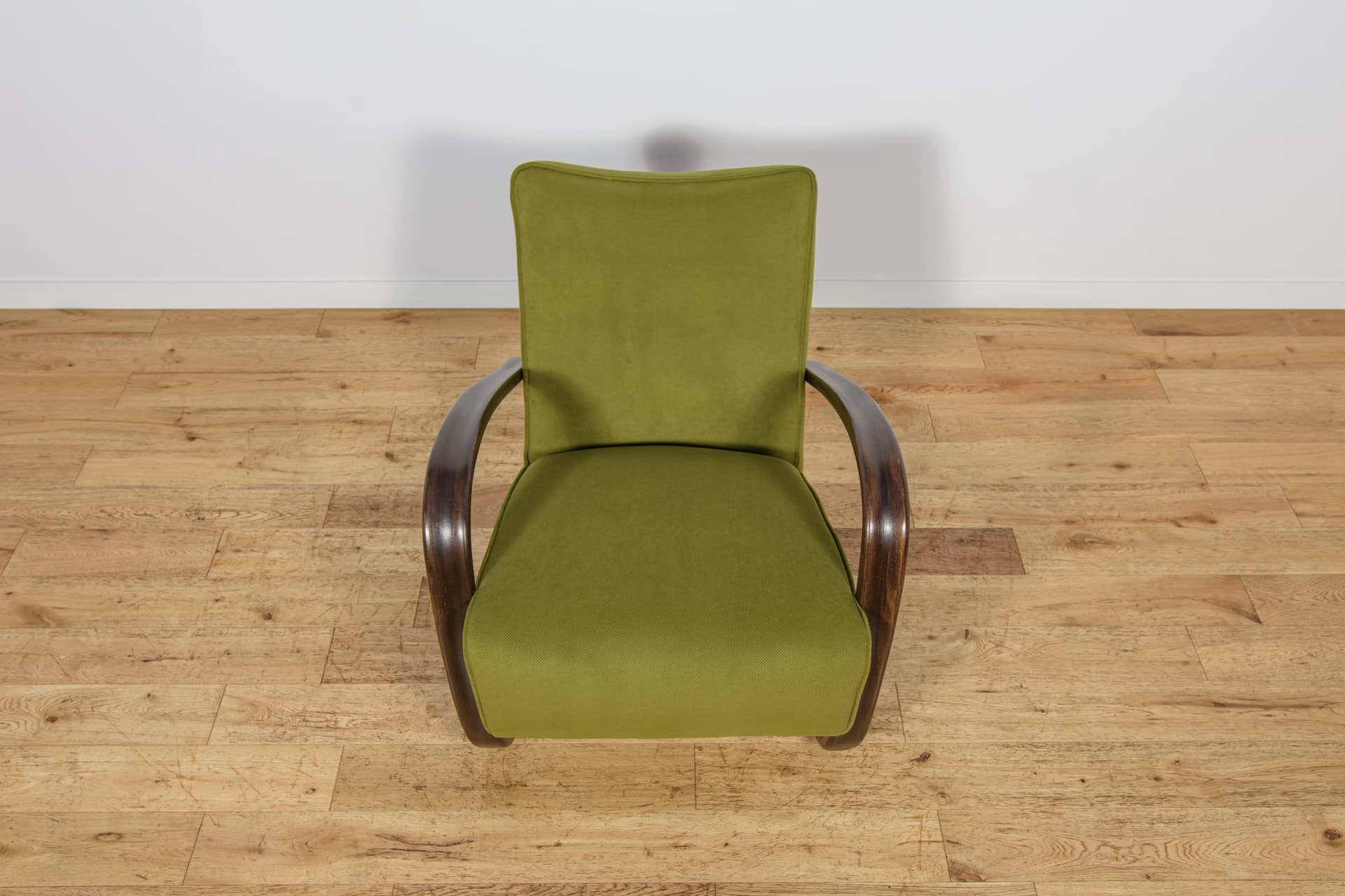 Armchair H-269, green, brown beech, by J. Halabala, Czechoslovakia, 1930s. - 298364