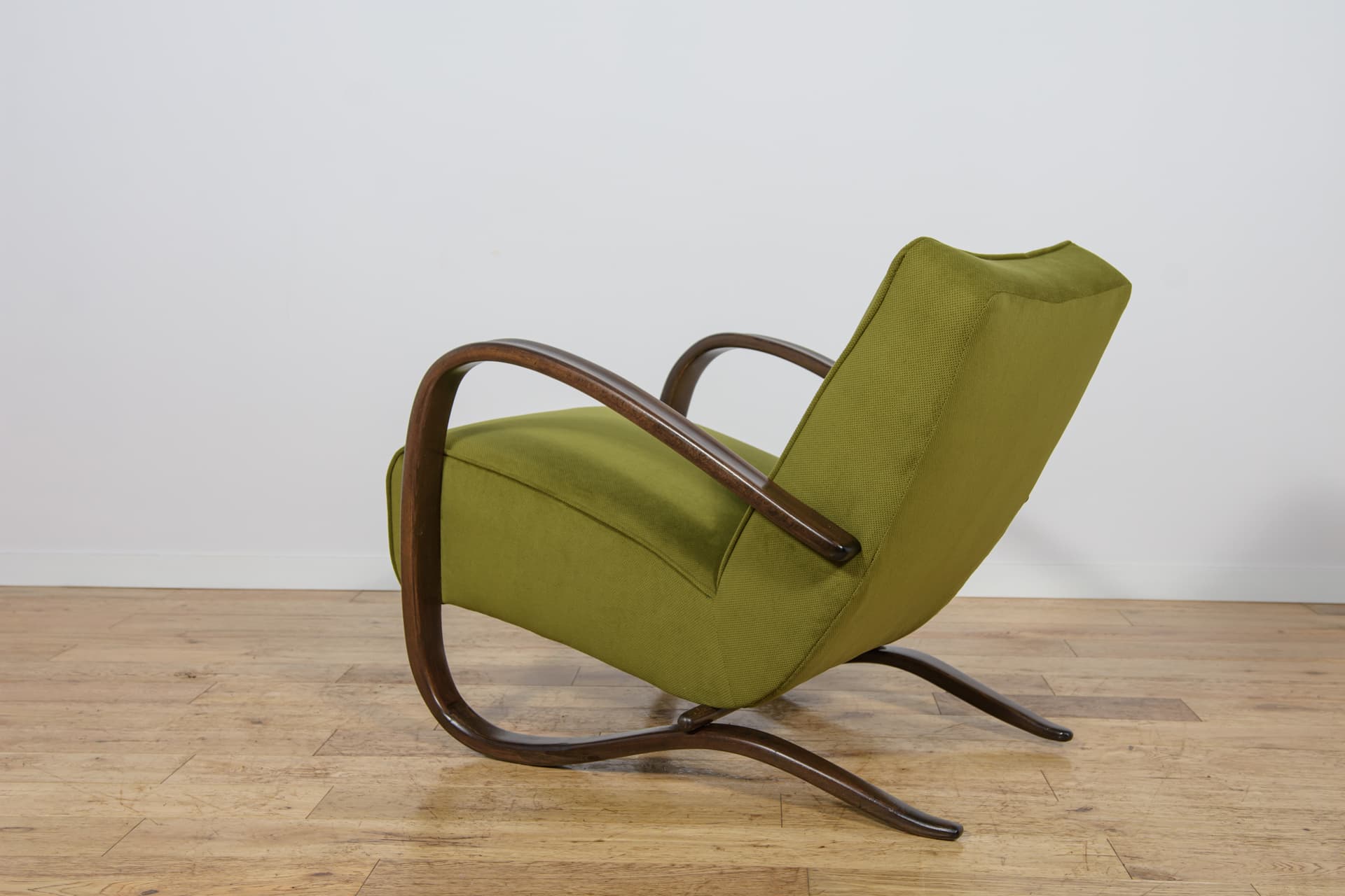 Armchair H-269, green, brown beech, by J. Halabala, Czechoslovakia, 1930s. - 298366