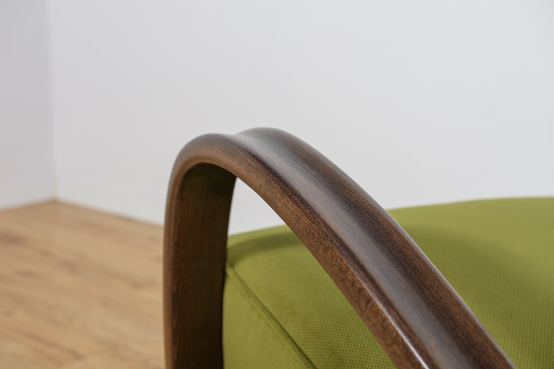 Armchair H-269, green, brown beech, by J. Halabala, Czechoslovakia, 1930s. - 298373