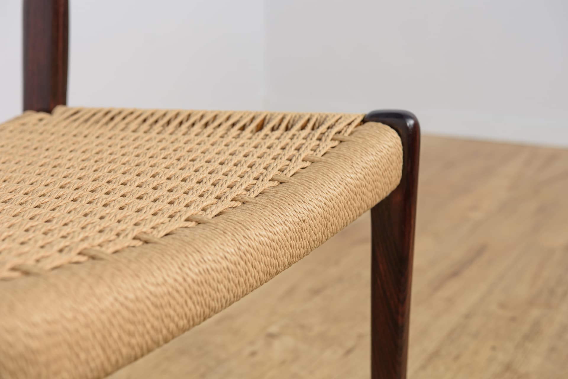Set of Four Chairs Model 71, brown rosewood, beige cord, by N.O. Møller, J.L. Møllers Møbelfabrik, Denmark, 1960s. - 298491