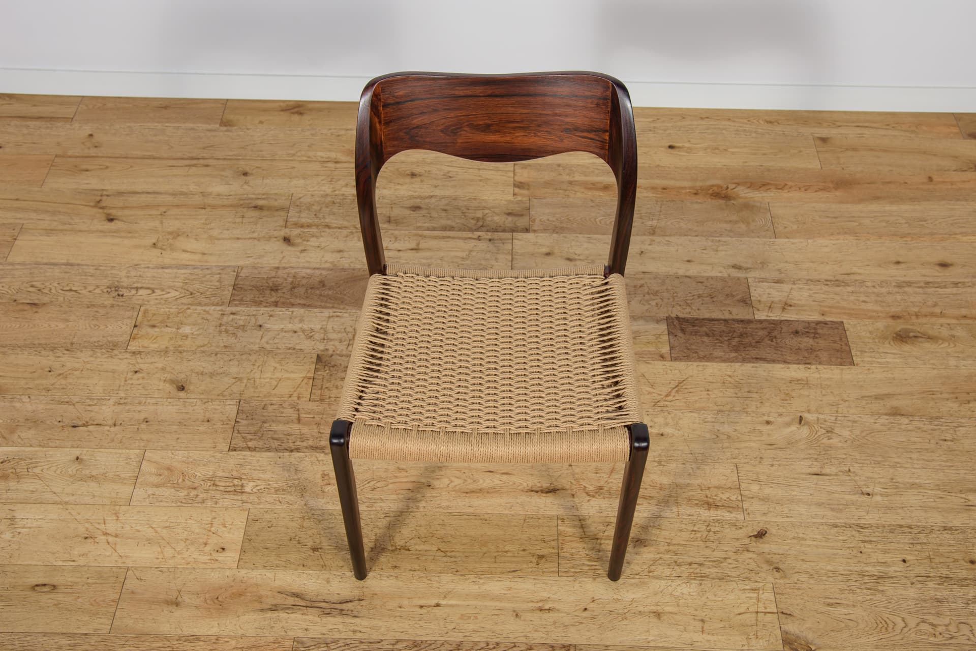 Set of Four Chairs Model 71, brown rosewood, beige cord, by N.O. Møller, J.L. Møllers Møbelfabrik, Denmark, 1960s. - 298486