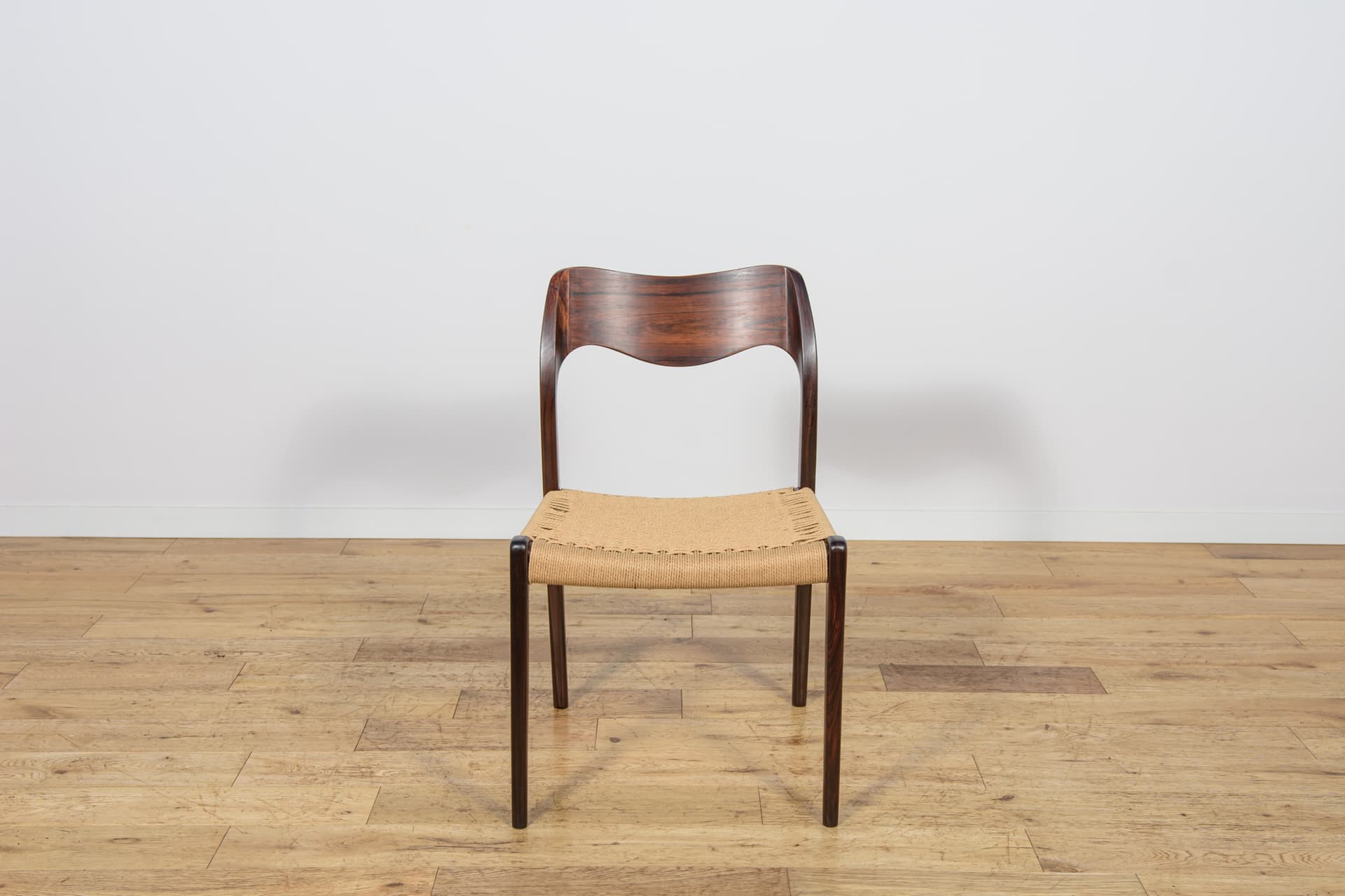 Set of Four Chairs Model 71, brown rosewood, beige cord, by N.O. Møller, J.L. Møllers Møbelfabrik, Denmark, 1960s. - 298485