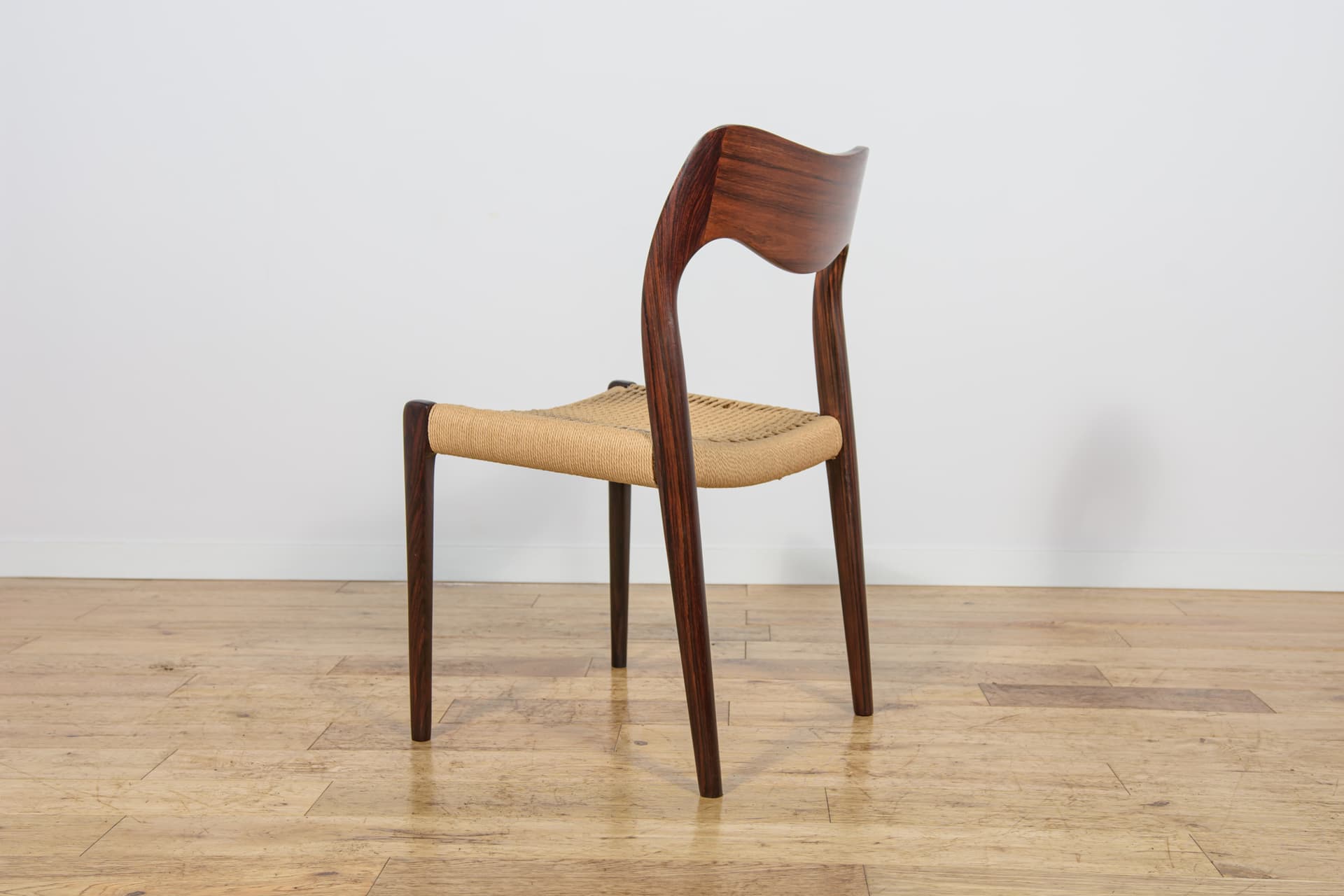 Set of Four Chairs Model 71, brown rosewood, beige cord, by N.O. Møller, J.L. Møllers Møbelfabrik, Denmark, 1960s. - 298489