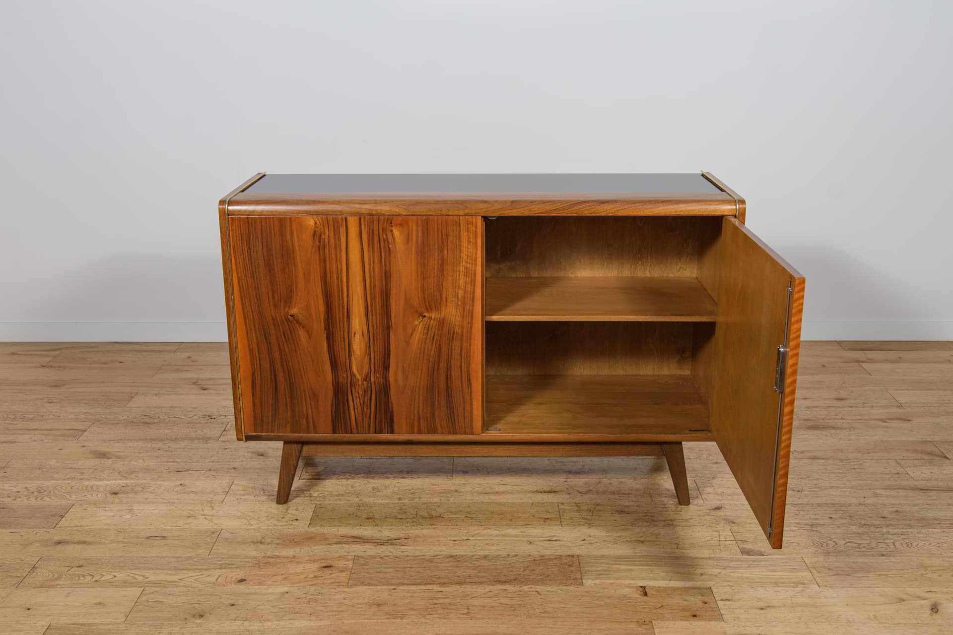 Sideboard, walnut brown, oak beige, by B. Landsman, H. Nepozitek, Jitona, Czechoslovakia, 1960s. - 298518