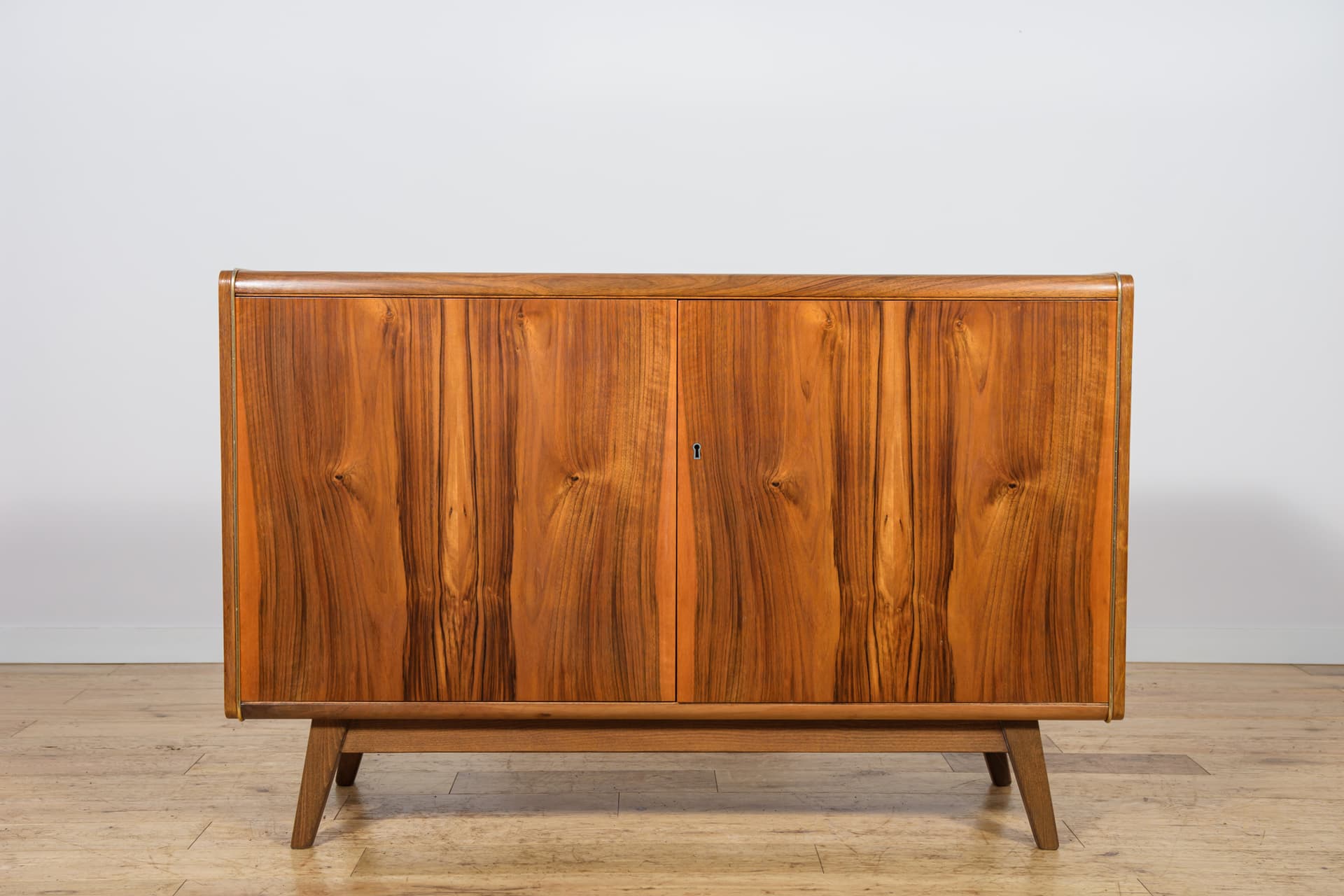 Sideboard, walnut brown, oak beige, by B. Landsman, H. Nepozitek, Jitona, Czechoslovakia, 1960s. - 298514