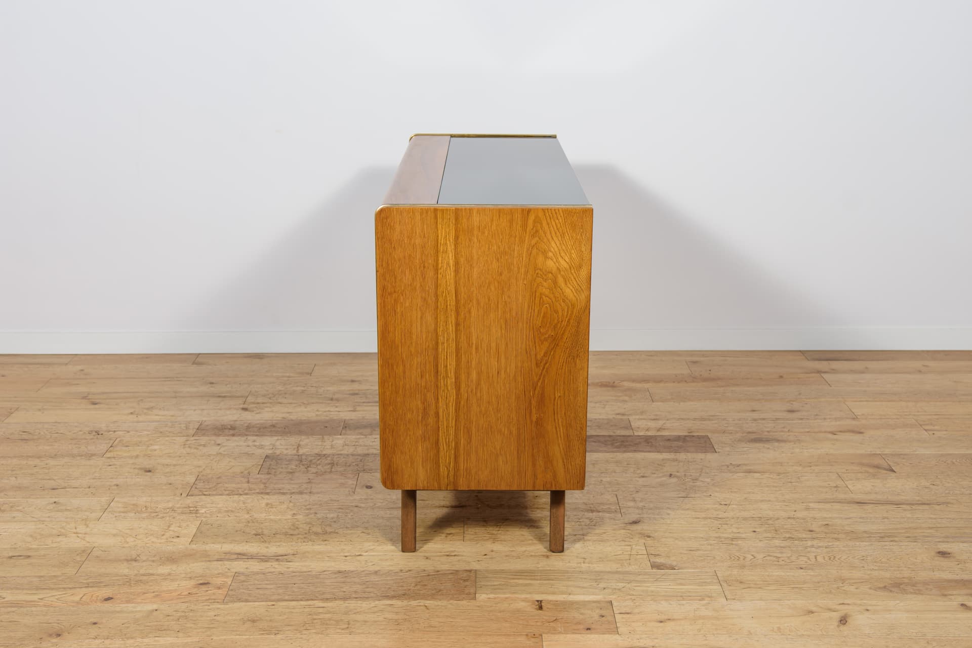 Sideboard, walnut brown, oak beige, by B. Landsman, H. Nepozitek, Jitona, Czechoslovakia, 1960s. - 298516