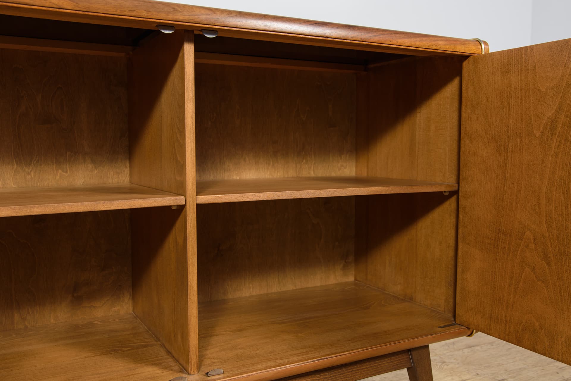 Sideboard, walnut brown, oak beige, by B. Landsman, H. Nepozitek, Jitona, Czechoslovakia, 1960s. - 298520