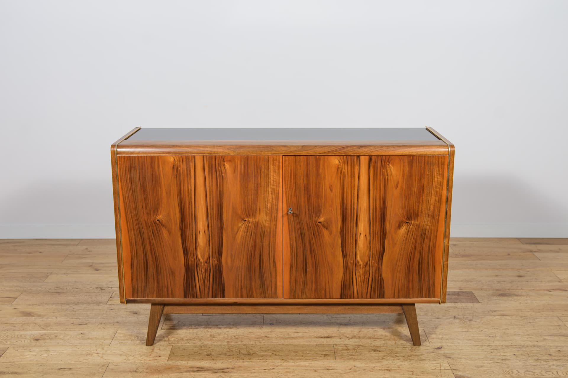 Sideboard, walnut brown, oak beige, by B. Landsman, H. Nepozitek, Jitona, Czechoslovakia, 1960s. - 298513