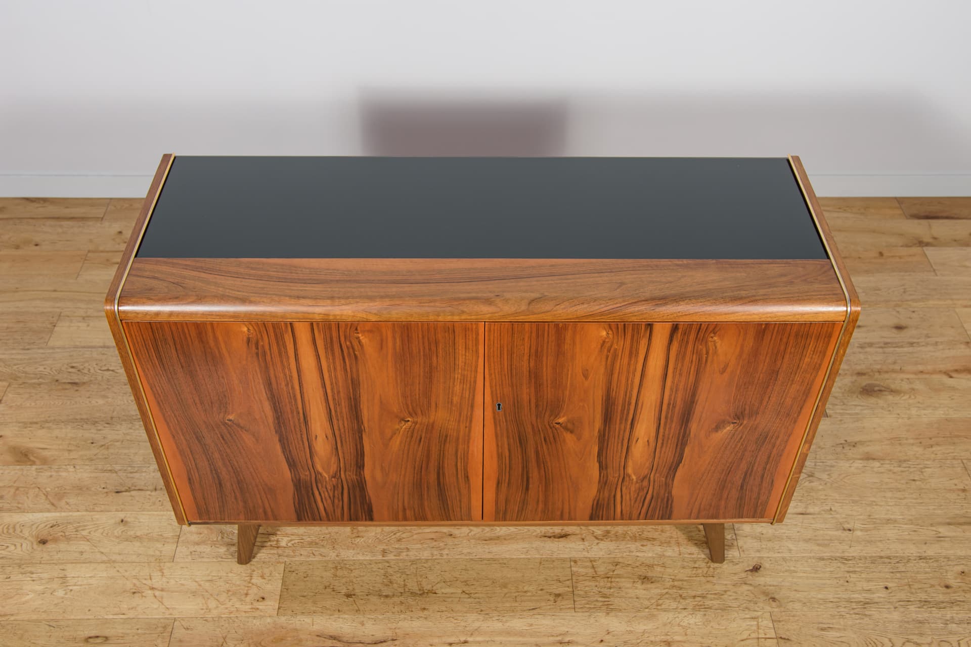 Sideboard, walnut brown, oak beige, by B. Landsman, H. Nepozitek, Jitona, Czechoslovakia, 1960s. - 298515