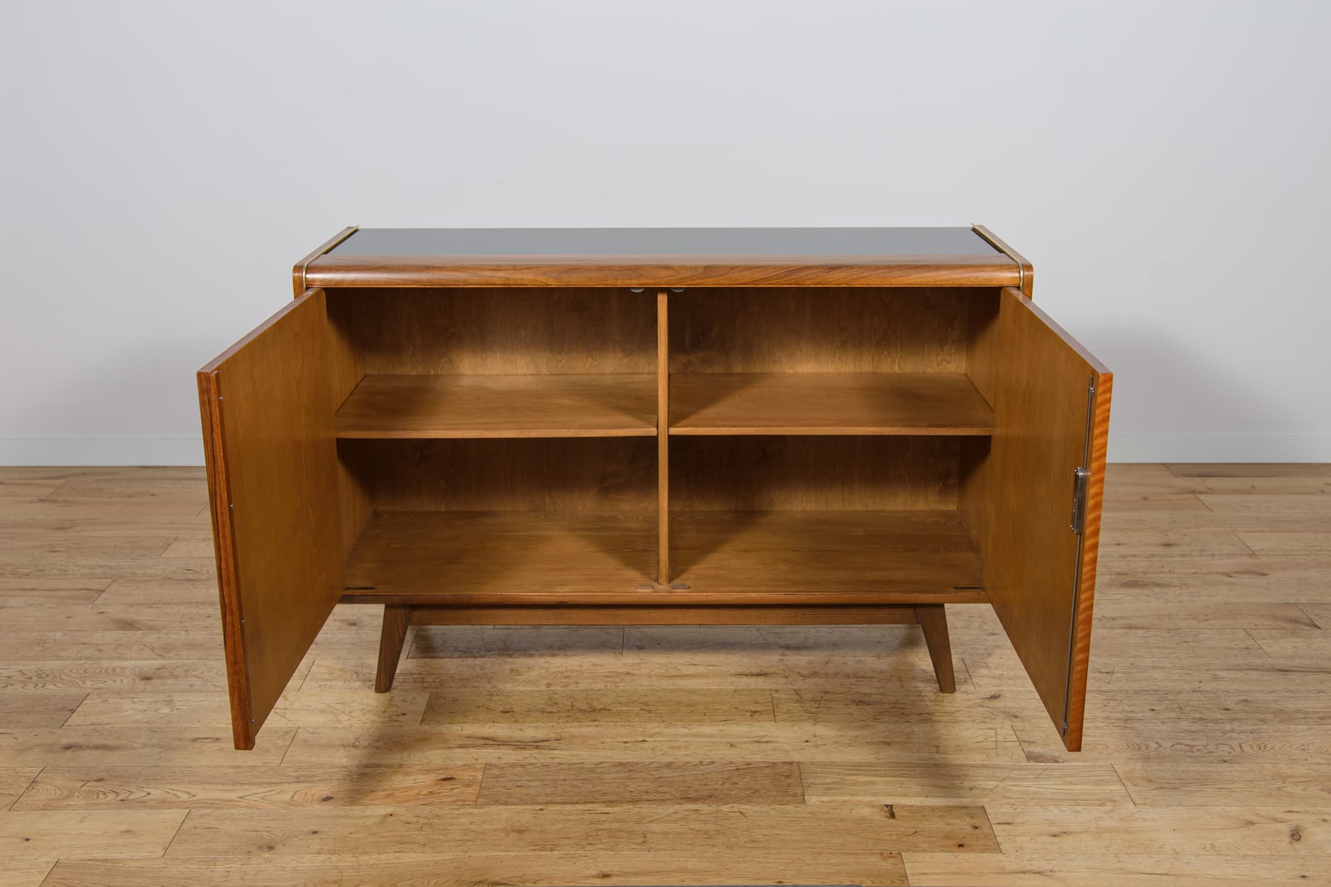 Sideboard, walnut brown, oak beige, by B. Landsman, H. Nepozitek, Jitona, Czechoslovakia, 1960s. - 298519