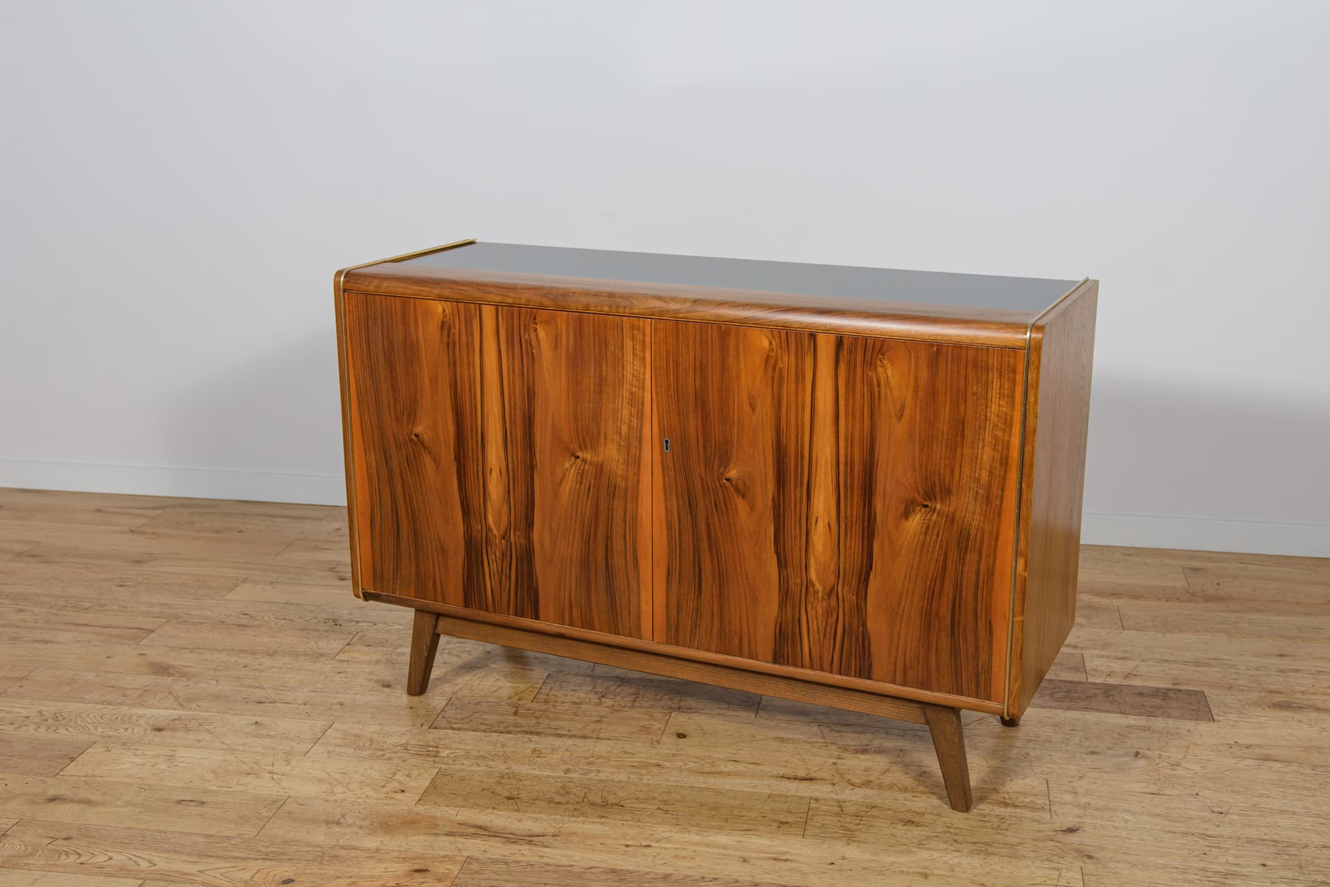 Sideboard, walnut brown, oak beige, by B. Landsman, H. Nepozitek, Jitona, Czechoslovakia, 1960s. - 298512