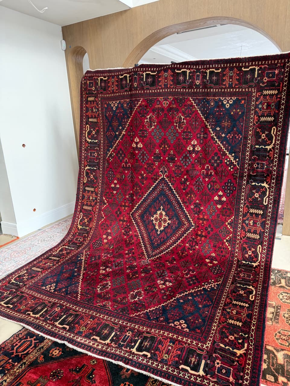 Dywan perski Dojegan, 350x245 cm, czerwony, wełna, Iran - 298544