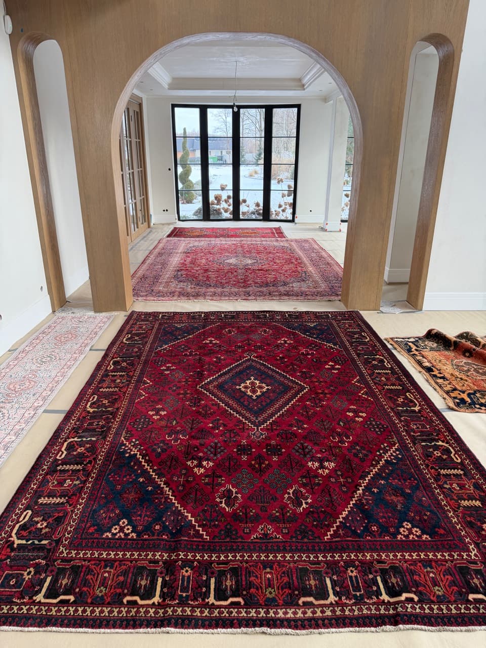 Dywan perski Dojegan, 350x245 cm, czerwony, wełna, Iran - 298548