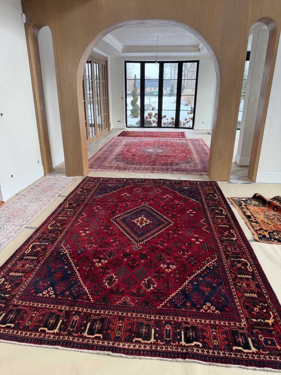 Dywan perski Dojegan, 350x245 cm, czerwony, wełna, Iran - 298545