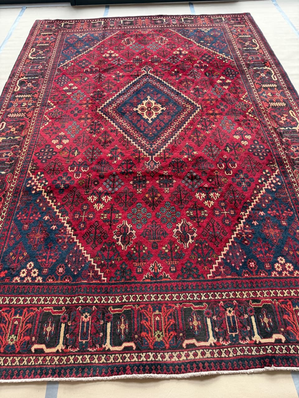 Dywan perski Dojegan, 350x245 cm, czerwony, wełna, Iran - 298541