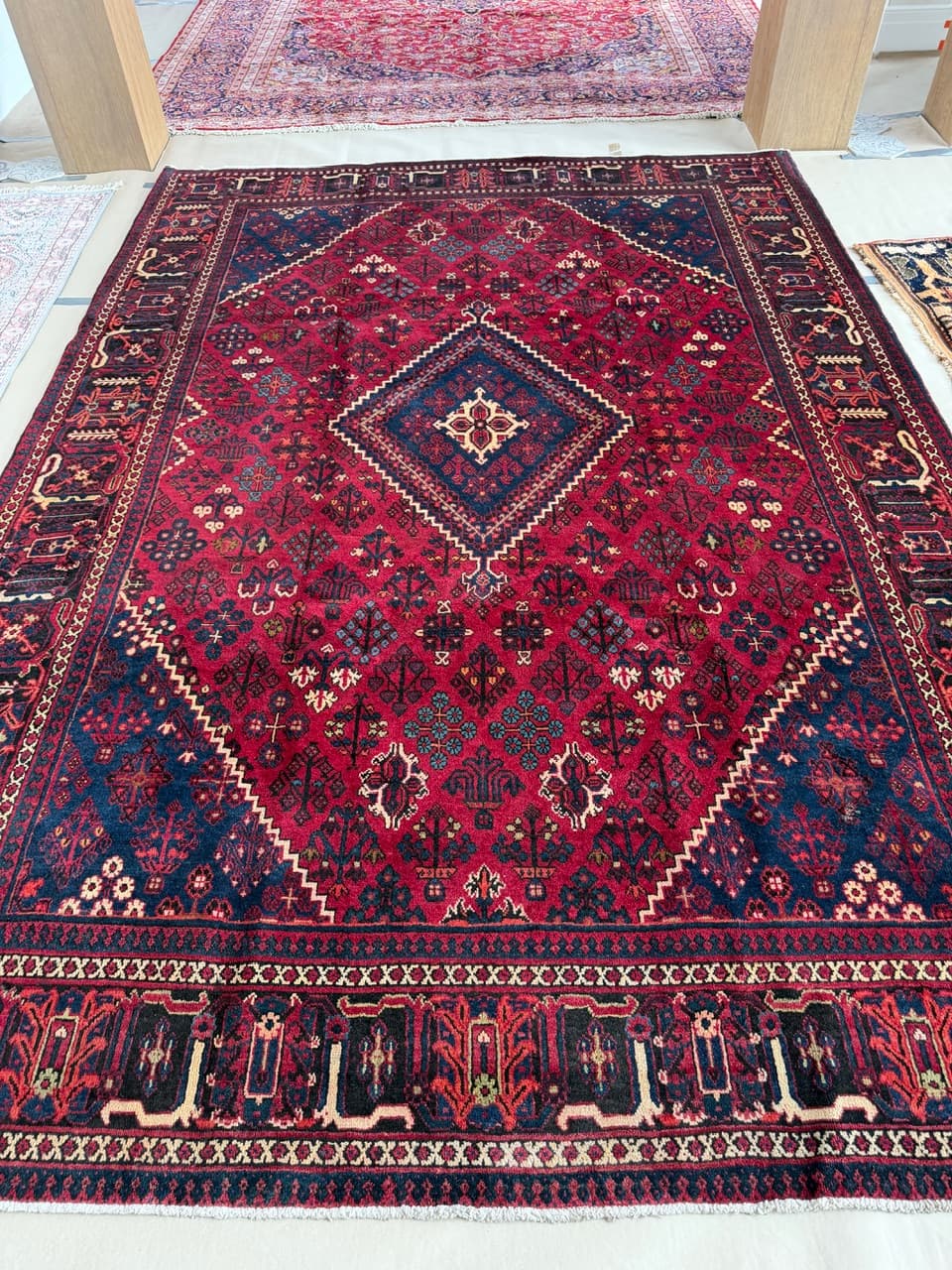 Dywan perski Dojegan, 350x245 cm, czerwony, wełna, Iran - 298553