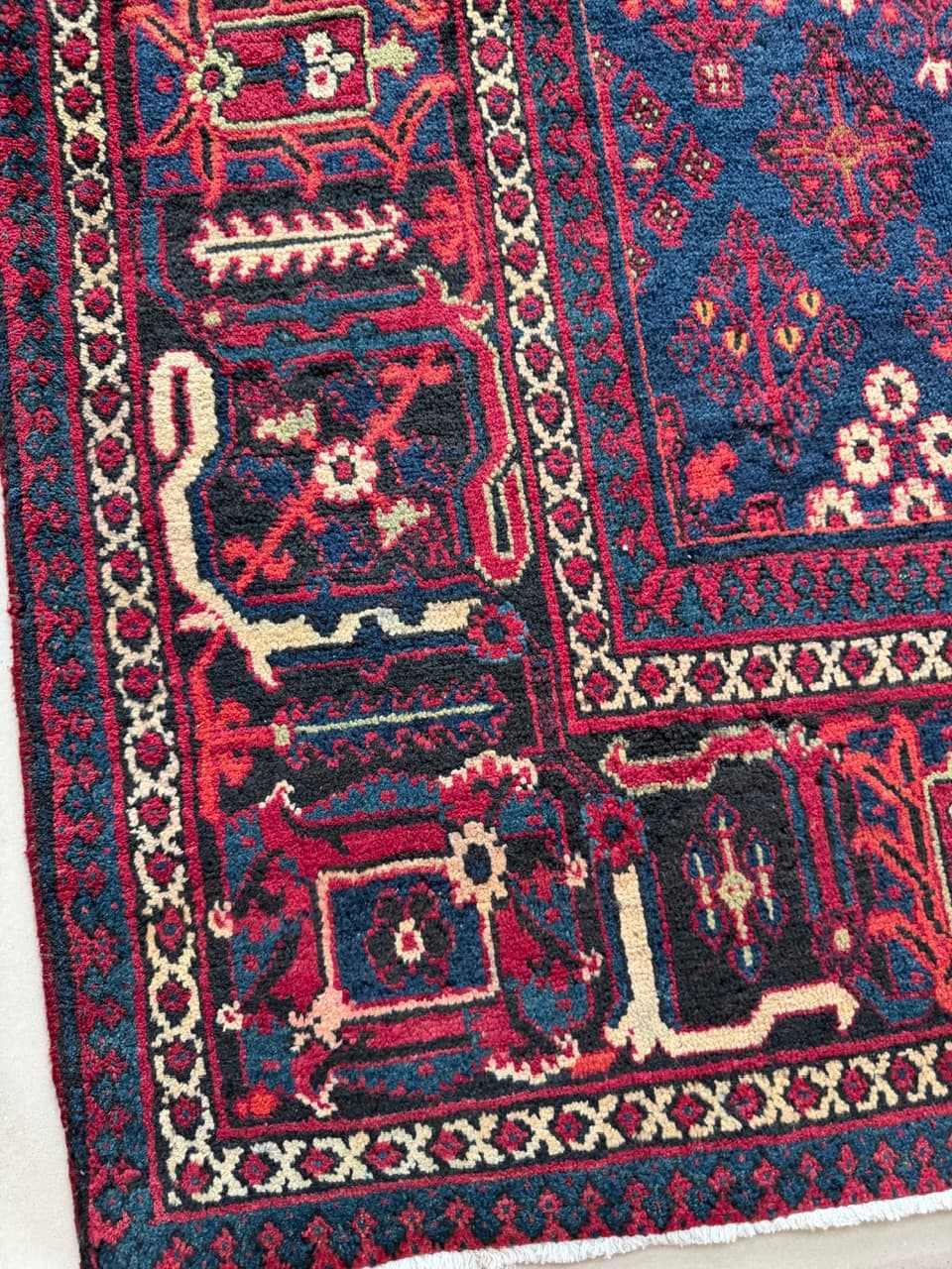 Dywan perski Dojegan, 350x245 cm, czerwony, wełna, Iran - 298550