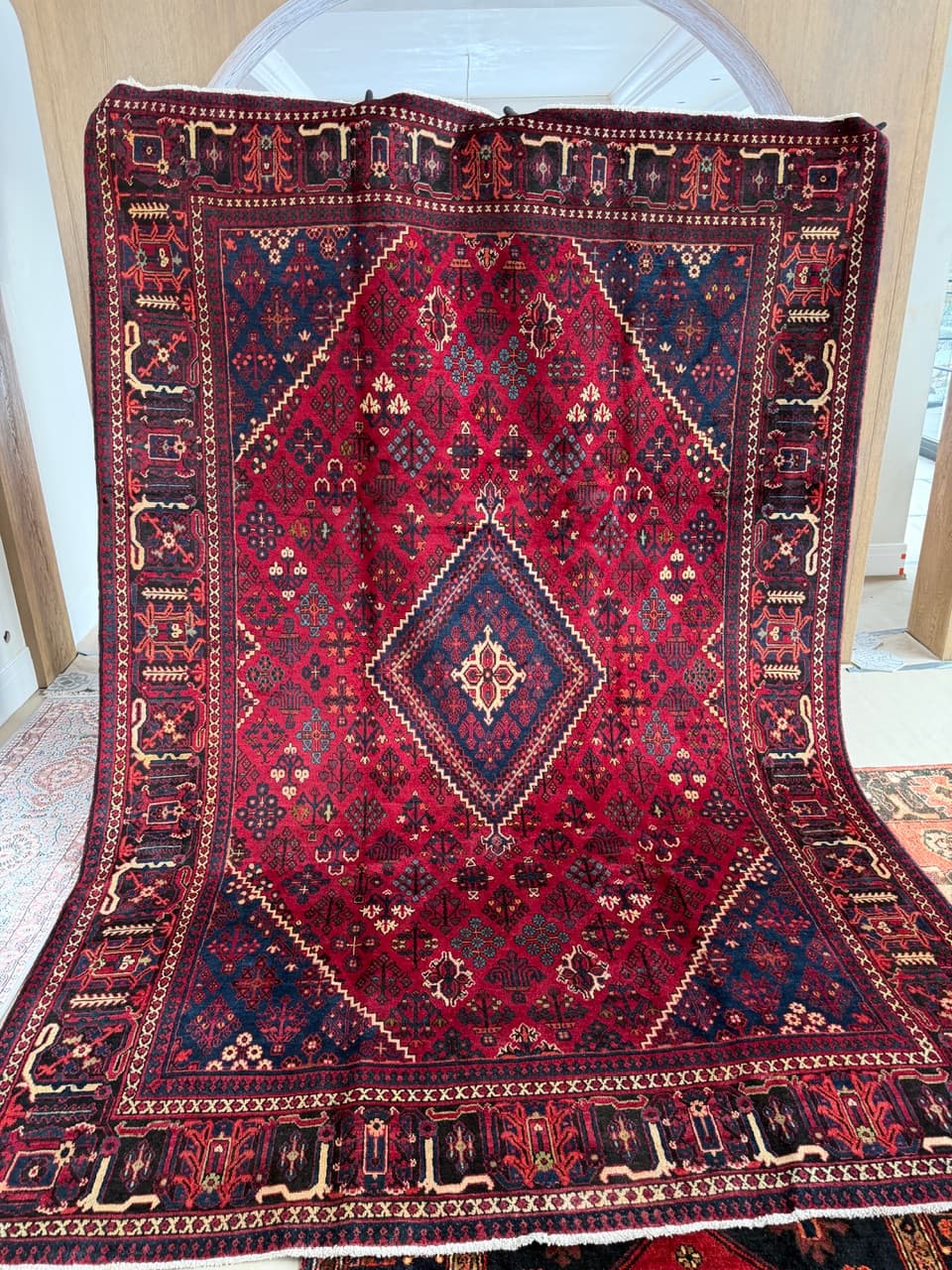 Dywan perski Dojegan, 350x245 cm, czerwony, wełna, Iran - 298543