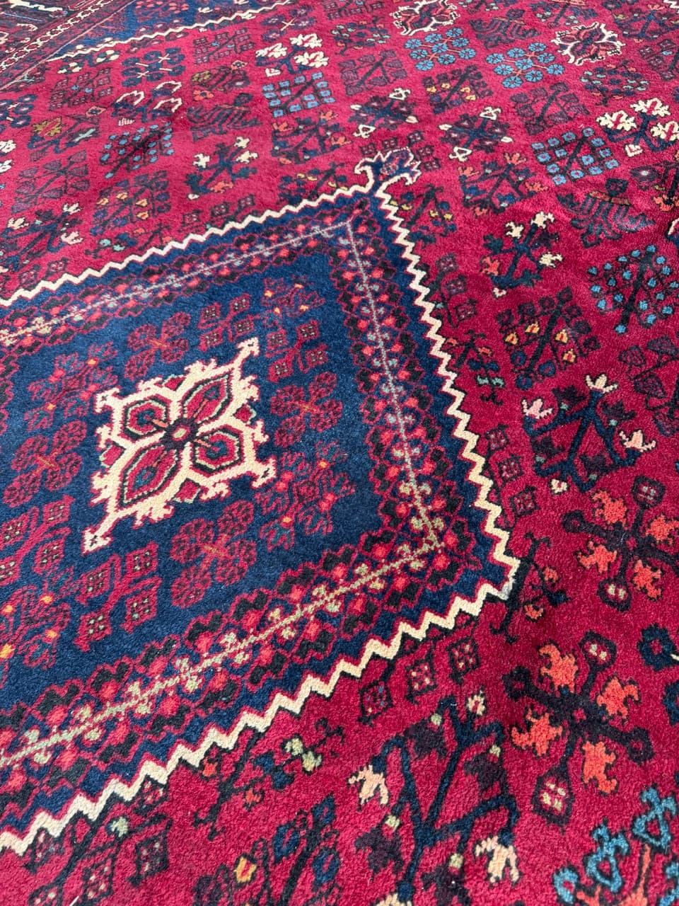 Dywan perski Dojegan, 350x245 cm, czerwony, wełna, Iran - 298554