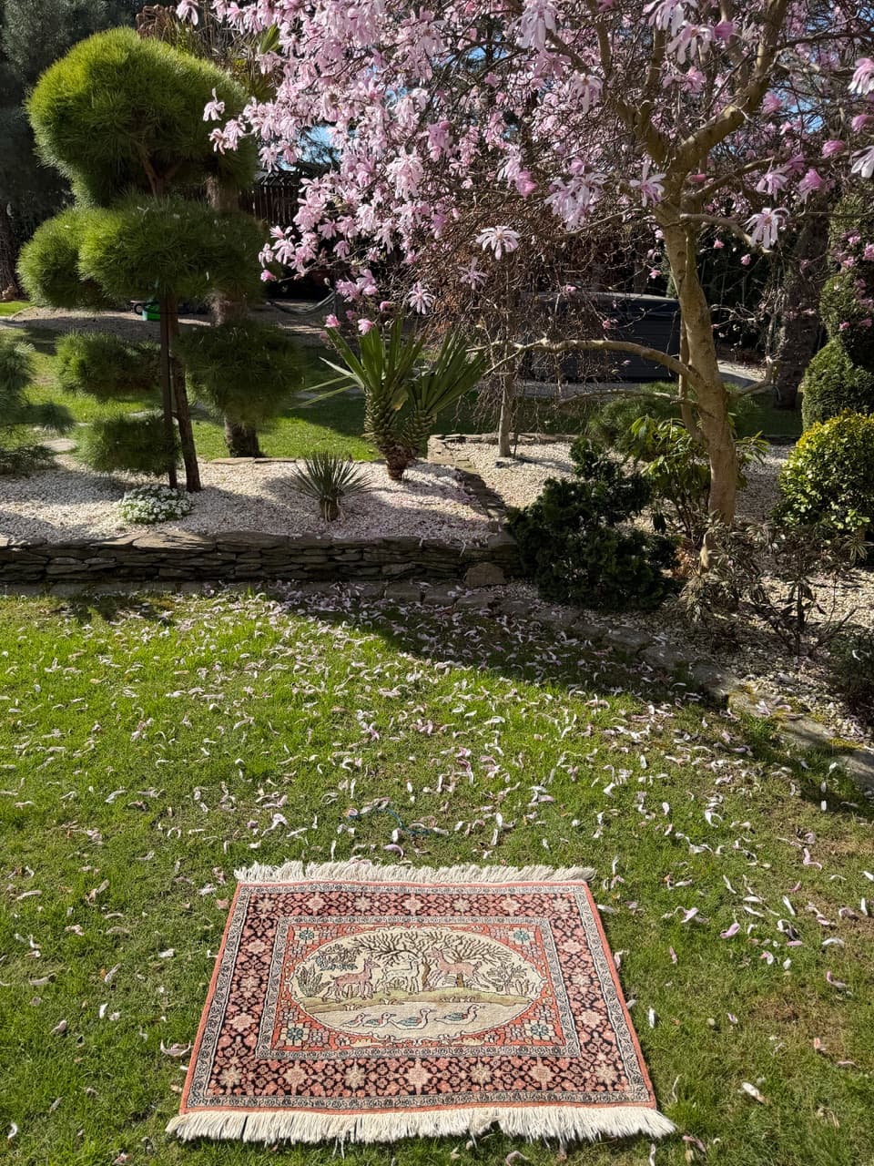 Dywan Ghoum, 95x75 cm, jedwab terakotowy, bawełna kremowa, Indie - 298564