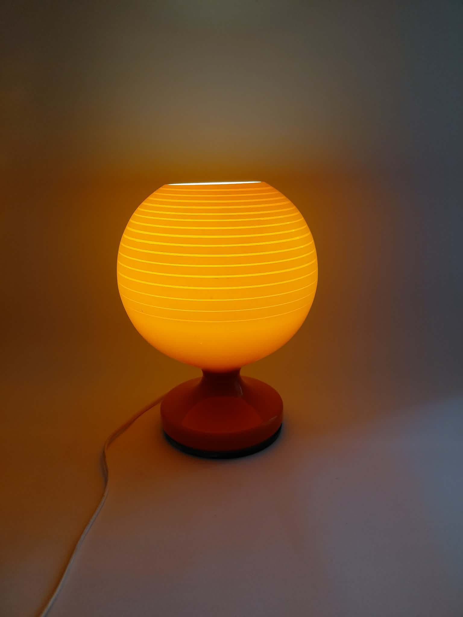 Table lamp, orange white glass, by S. Tabera, OPP Jihlava, Czechoslovakia, 1970s. - 298570