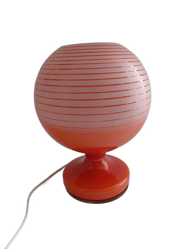 Table lamp, orange white glass, by S. Tabera, OPP Jihlava, Czechoslovakia, 1970s. - DIMENSION