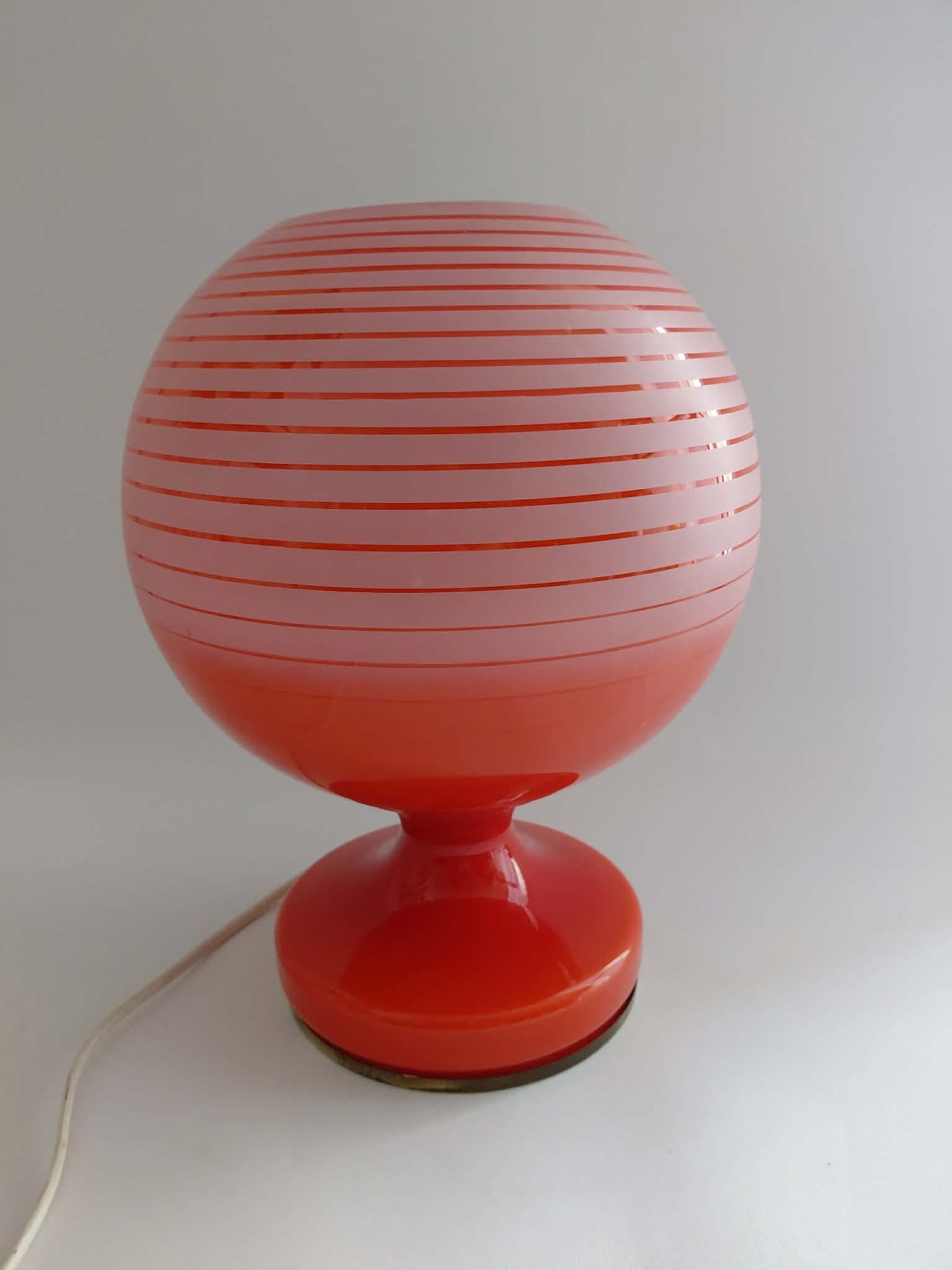 Table lamp, orange white glass, by S. Tabera, OPP Jihlava, Czechoslovakia, 1970s. - 298572