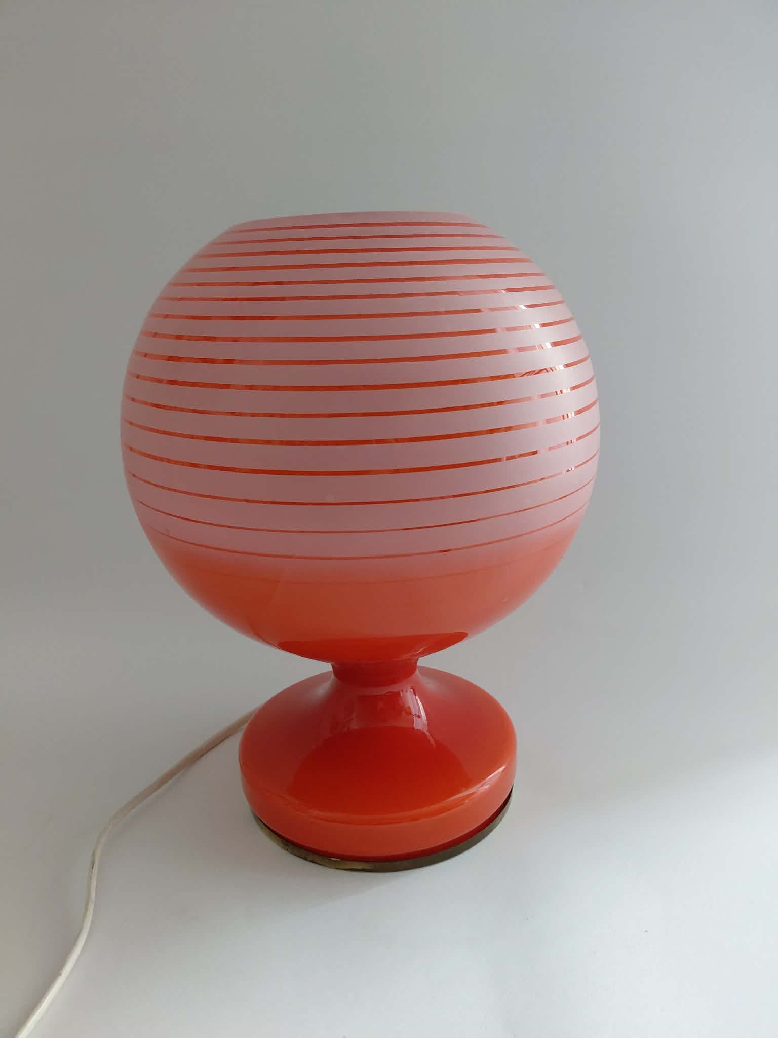 Table lamp, orange white glass, by S. Tabera, OPP Jihlava, Czechoslovakia, 1970s. - 298571