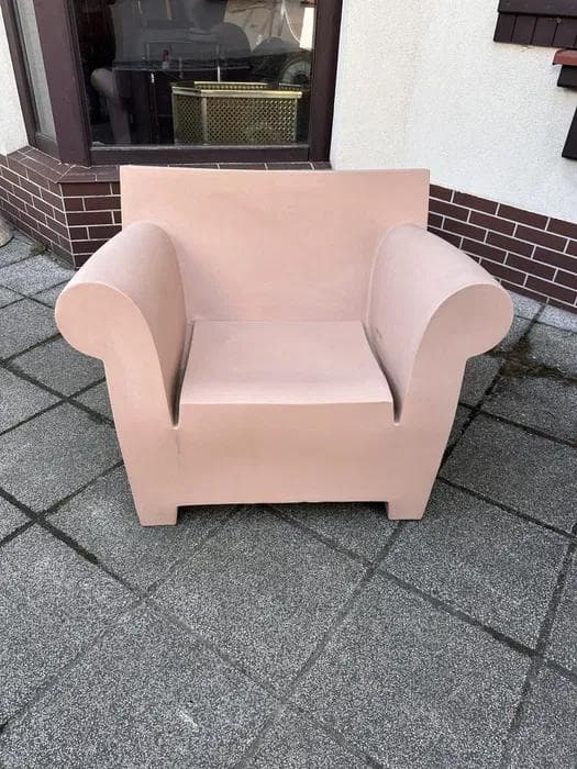 Armchair Bubble, pink plastic, by P. Starck, Kartell, Italy - 298628