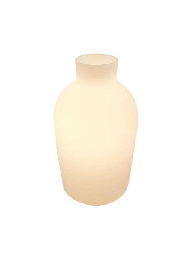 Table lamp, white glass, Société Centrale d'Eclairage SCE, France, 1990s. - DIMENSION