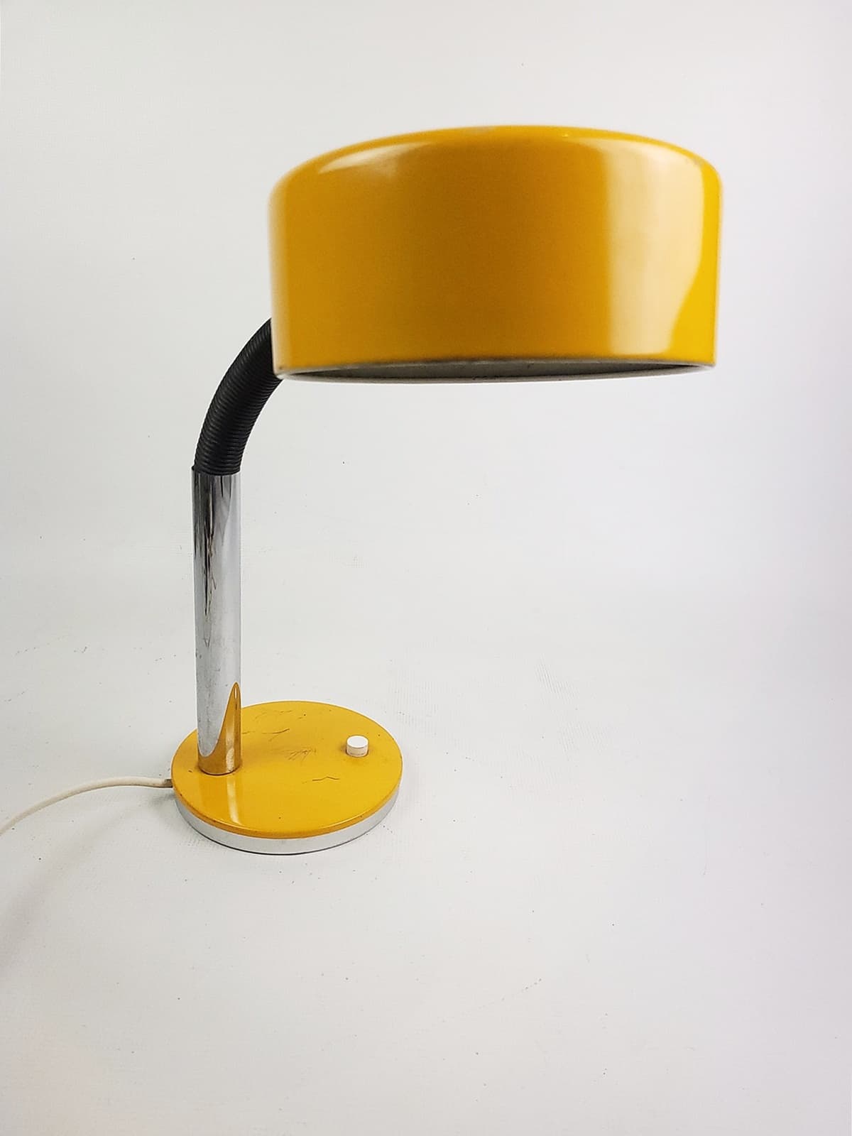 Desk Lamp Alda, yellow, chrome metal, black plastic, Sweden, 1970s. - 298750