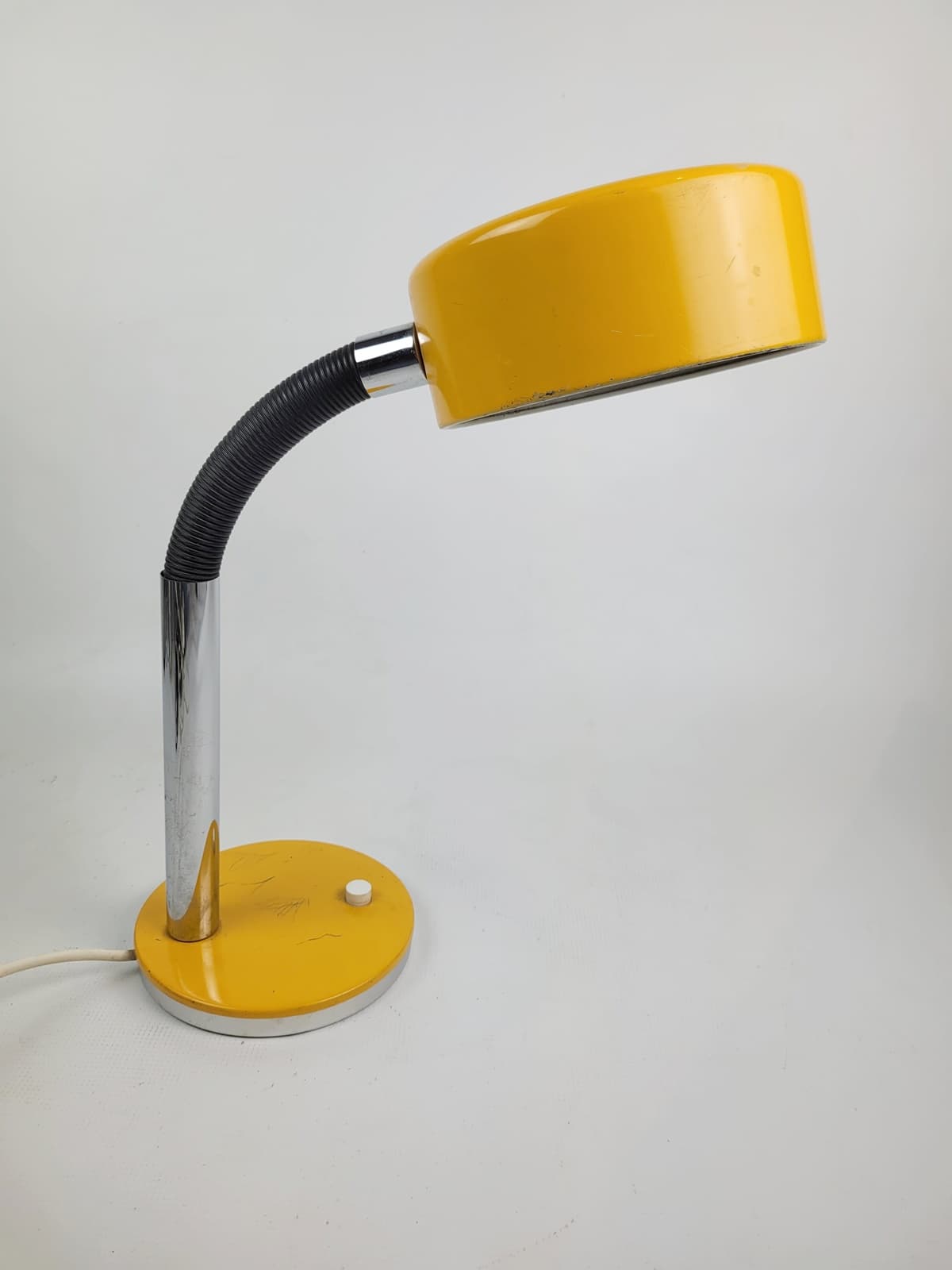 Desk Lamp Alda, yellow, chrome metal, black plastic, Sweden, 1970s. - 298745